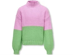 Kids ONLY bonbon/absinthe green highneck striktrøje